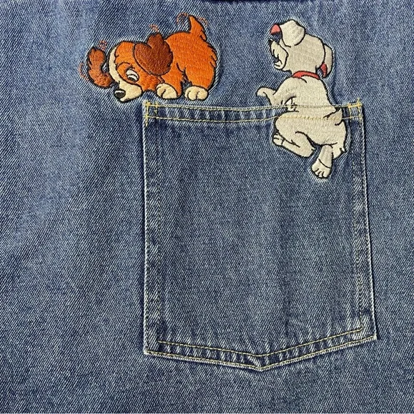 Vintage Disney Lady and the Tramp Denim Jumper Dress Small - Picture 5 of 8